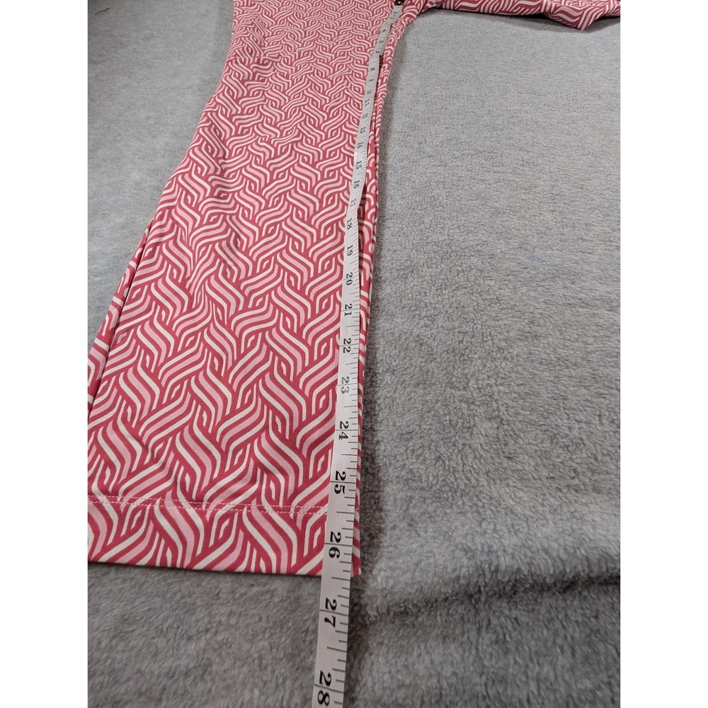J. McLaughlin Newport Capri Pants Pink White Geo Waves Chevron  Size Medium - Picture 6 of 10